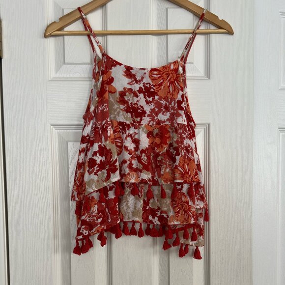 RAGA Tops - RAGA Tiered Tassel Tank Top